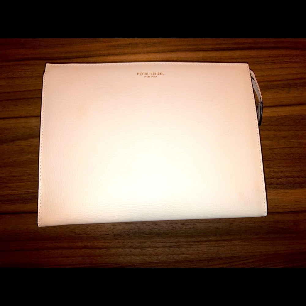 Henri Bendel W 57th White Clutch Cosmetic Bag